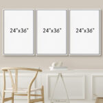 Western Wood Effect Landscape Country Mountain Forest Cabin Farmhouse Decor Framed Canvas 3 Pieces Print Wall Art - Image 3