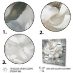 White Grey Peony Blooms In Motion I - Peonies Framed Wall Art - Image 3