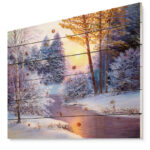 Winter Forest in River - Landscapes Print on Wrapped Canvas - Image 3