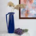 Witold Sapphire Blue Short Ceramic Pitcher - Image 4