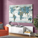 World Map on Wood by Jamie Macdowell - Print - Image 2