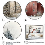 Yellow Church During Winter I - Religious Landscape Canvas Art - Image 3