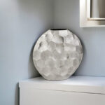 Zayyan 12" Silver Aluminum Cylinder Table Vase - Image 2