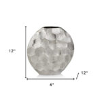 Zayyan 12" Silver Aluminum Cylinder Table Vase - Image 3