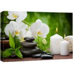 Zen Stones " Zen Basalt Stones And White Orchid On The Wood " - Image 7