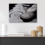 Zen Stones Serene Spa Rock Ripples In The Water Calm Photograph Canvas Print Bathroom Wall Decor - Image 4
