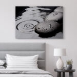 Zen Stones Serene Spa Rock Ripples In The Water Calm Photograph Canvas Print Bathroom Wall Decor - Image 2