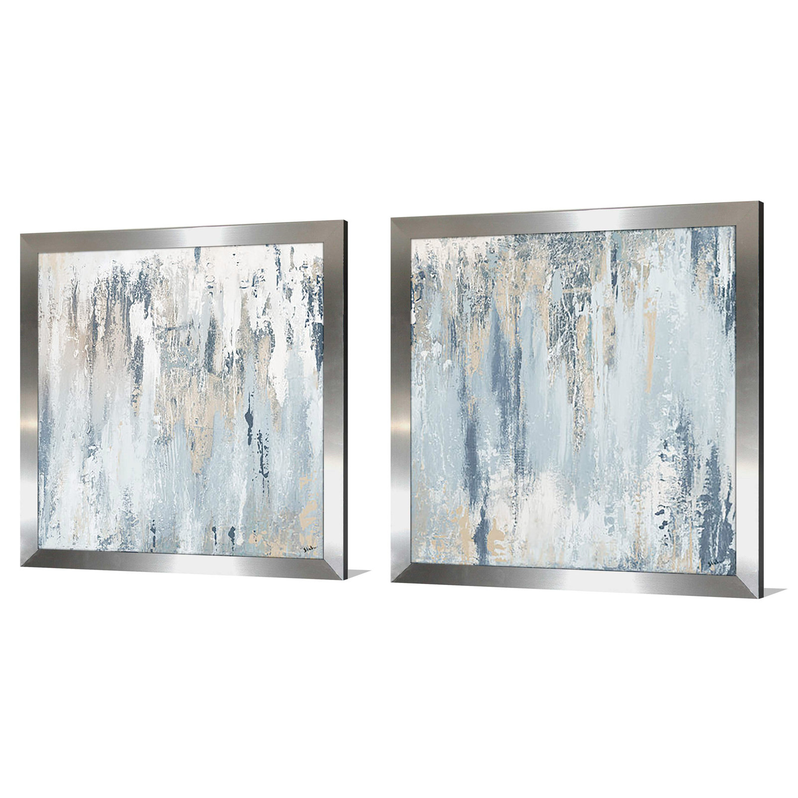 Blue Illusion Square by Patricia Pinto - 2 Piece Acrylic Print Set - Image 6