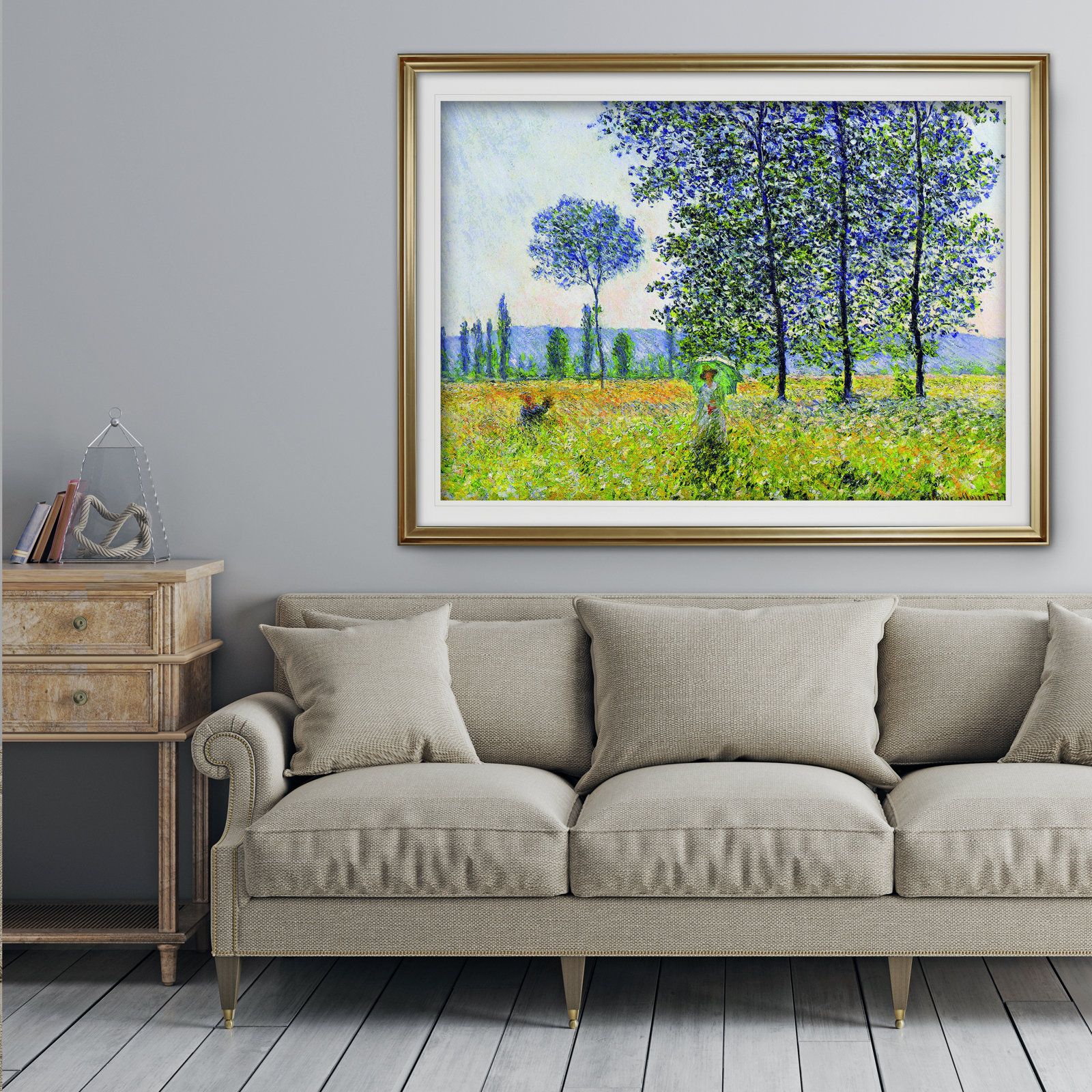 Field in Spring' Print on Canvas by Claude Monet - Image 5