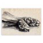 Dog Paw Charcoal Design Minimal Tan Black by Jennifer Paxton Parker - Graphic Art Print - Image 8