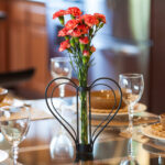 Thornaby Heart Shaped Iron and Glass Cylinder Table Vase - Image 8