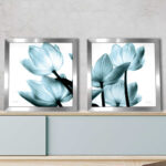 " Translucent Tulips II Sq Aqua Crop " by Debra Van Swearingen 2 - Pieces - Image 8