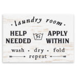 Laundry Room Help Needed Apply Within' - Textual Art Print on Canvas - Image 8
