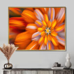 Massive Orange Fractal Flower - Extra Large Floral Canvas Art Print - Image 7