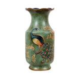 Porcelain Vase Peacock Decor Vase Vintage Look Vase China Vase Ceramic Vase 13" - Image 4