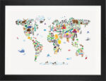 " Animal Map Of The World " by Michael Tompsett - Image 3