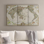 " National Geographic World Map " 3 - Pieces - Image 4