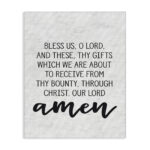 Bless Us O Lord Before Meal Prayer Subtle Typography - Floater Frame Graphic Art Print - Image 8