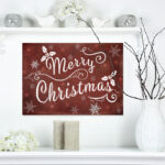 " Merry Christmas Season Greetings On Red " - Image 4