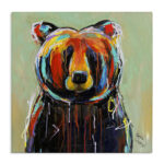 Abstract Colorful Painted Black Bear' Graphic Art Print - Image 8