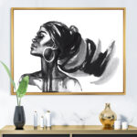Monochrome Portrait of African American Woman IV - People Framed Wall Art - Image 7