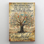 Tree What A Wonderful World Lyrics - 1 Piece Recta " Tree What A Wonderful World Lyrics - 1 Piece Rectangle Graphic Art Print On Wrapped Canvas " - Image 5