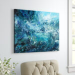 Balfor Wild Blue Ocean Waves V - Painting on Canvas - Image 5