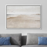 Minimal Landscape Sandy Beach Coastal Abstract Seascape Minimalist Neutral Decor Large Framed Canvas Print Wall Art - Image 8