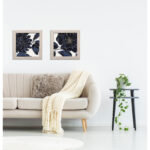 " Stunning Navy Blue And Gold Flower " by Daphne Brissonnet 2 - Pieces - Image 8