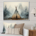 Gray Native play tent. Whispers Of Spirit On Canvas Print - Art Framed Canvas Print - Image 5