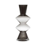 Smoke Glass Fluted Vase with Curved Triangles - Image 6