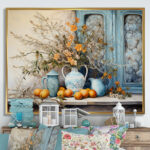 Flower vase oranges country Farmhouse - Flowers Wall Decor - Image 6
