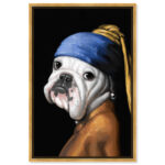 " Classic And Figurative Carson Kressley - Dog With The Pearl Earring, Traditional Black " by Oliver Gal - Image 2