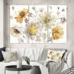 Fields of Gold Watercolor Flower VII' Painting Multi-Piece Image on Canvas - Image 4