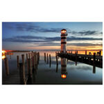 LED Lighted Coastal Sunset Lighthouse Scene Canvas Wall Art 15.75" x 23.5" - Image 7