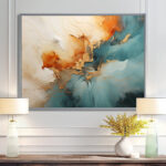Teal Orange Bold Energy V - Dams Wall Art - Image 3