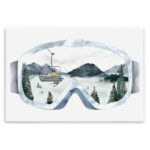 Ski Mountain Reflection In Sports Goggles Winter Forest Oversized Wall Plaque Art By Ziwei Li - Image 8