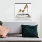 " Fashion And Glam Gold Shoe And Red Sole High Heels " - Image 4