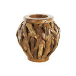 Chimaihe Teak Wood Handmade Live Edge Tree Branch Pot Decorative Brown Vase - Image 7