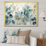 Blue Botanical Rhythms II - Abstract Botanicals Canvas Wall Art - Image 7