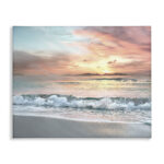 Morning Sunrise Beach Landscape Distant Mountains Rolling Tide Black Framed Giclee Texturized Art By Mike Calascibetta - Image 8