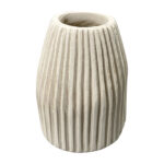 Vase Wood Grooved Carved Texture 8.5" White Decorative Accent for Home Office Bedroom Living Room - Image 7
