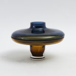 Low Amber Over Cobalt Vase - Image 7