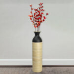 Dylon Black or White Cylinder-Shaped Tall Bamboo Floor Vases, Heights of 31 and 23.5 Inches - Image 7