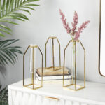 3 Piece Gold Stainless Steel Table Vase Set - Image 7